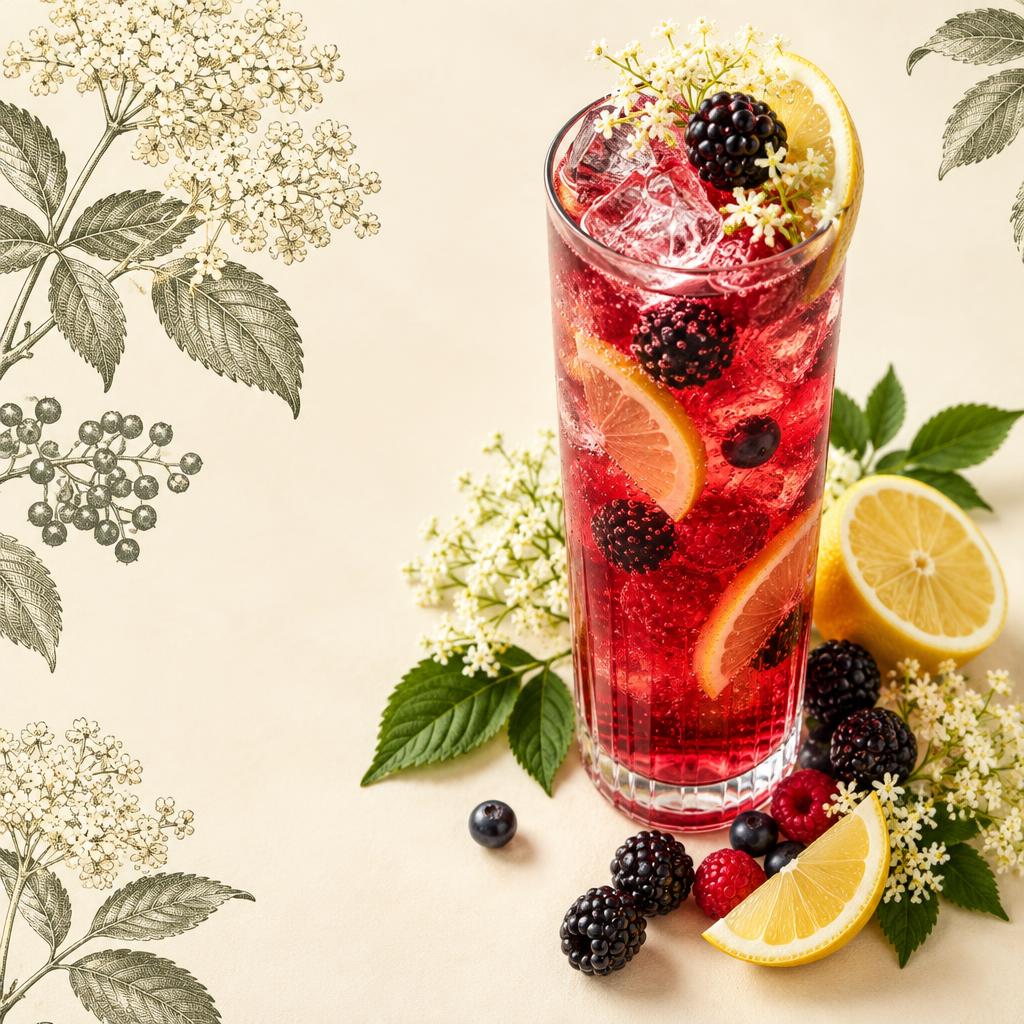 Berry & Elderflower Fizz cocktail