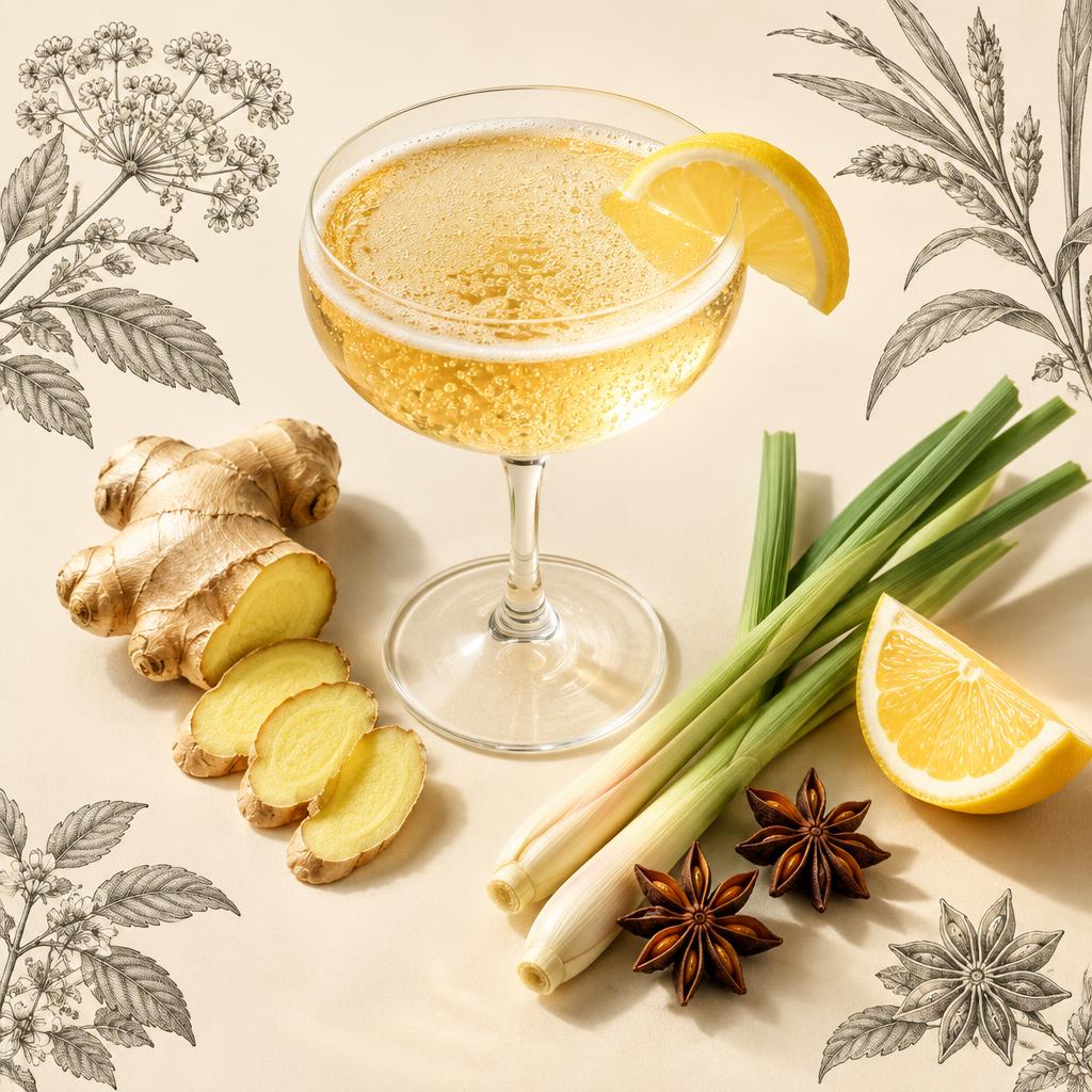 Golden Ginger Fizz cocktail